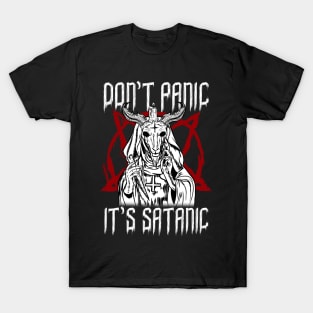 Don't Panic It's Satanic - Occult Pentagram Devil T-Shirt